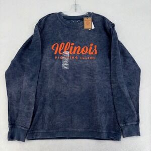 NWT Three Square Illinois Fighting Illini Corded Sweatshirt Mens MedBlue Orange